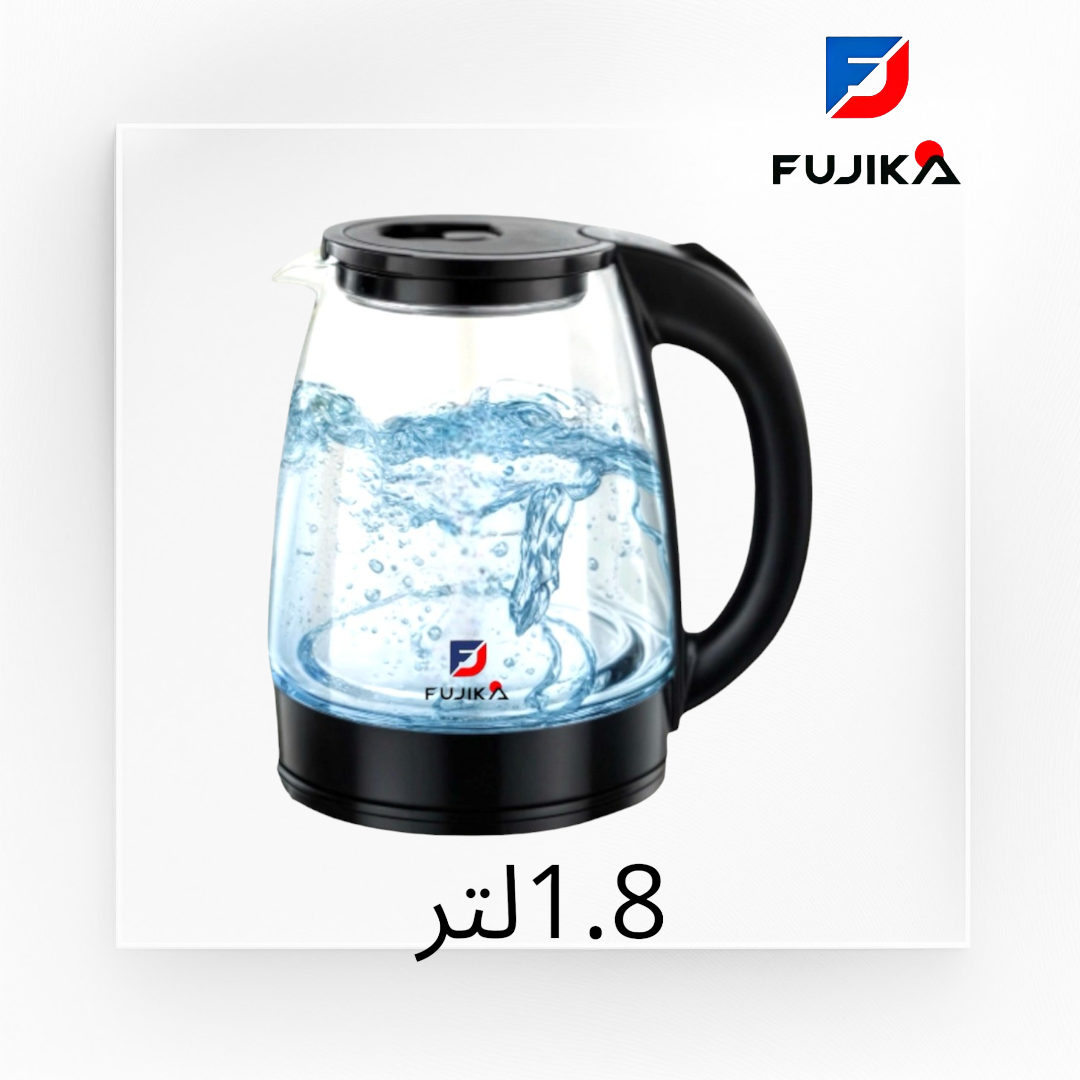 غلاية ماء زجاجية من فوجيكا 1.8 اسود FG-02